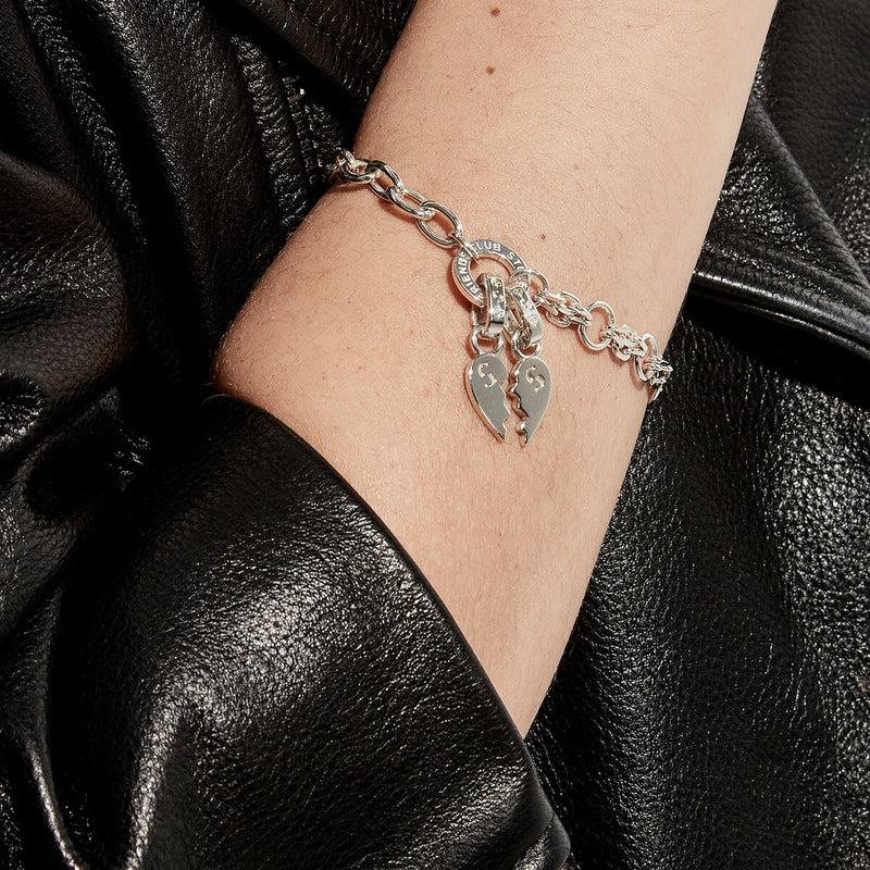 Stolen Girlfriends Club Two Part Heart Charm - Sterling Silver-Charm-Walker & Hall