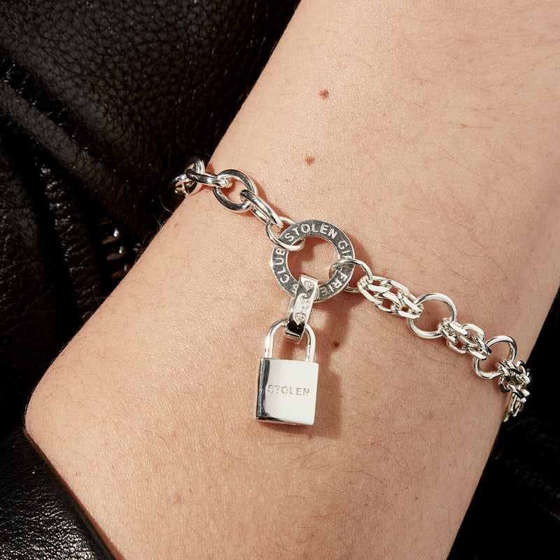 Stolen Girlfriends Club Padlock Charm - Sterling Silver-Charm-Walker & Hall