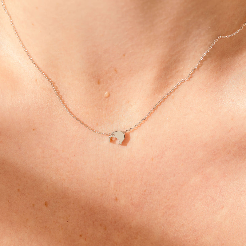 Sterling Silver Noted Kiwi Charm-Necklace-Walker & Hall