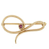 Deja Vu 9ct Yellow Gold Synthetic Ruby Brooch-Brooch-Walker & Hall