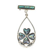 Deja Vu Silver Paua Four Leaf Clover Brooch-Brooch-Walker & Hall