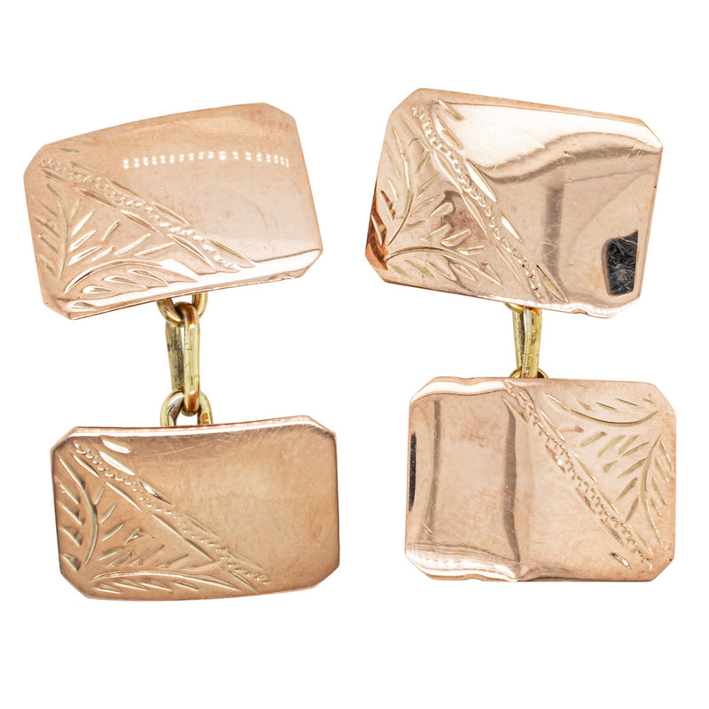 Deja Vu 9ct Rose Gold & Plated Cufflinks-Cufflinks-Walker & Hall