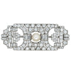 Vintage Platinum 4.57ct Diamond and Pearl Brooch-Brooch-Walker & Hall