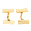 Deja Vu 18ct Yellow Gold Rectangular Cufflinks-Cufflinks-Walker & Hall