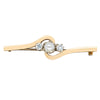 Deja Vu 18ct Yellow Gold .28ct Diamond & Pearl Brooch-Brooch-Walker & Hall