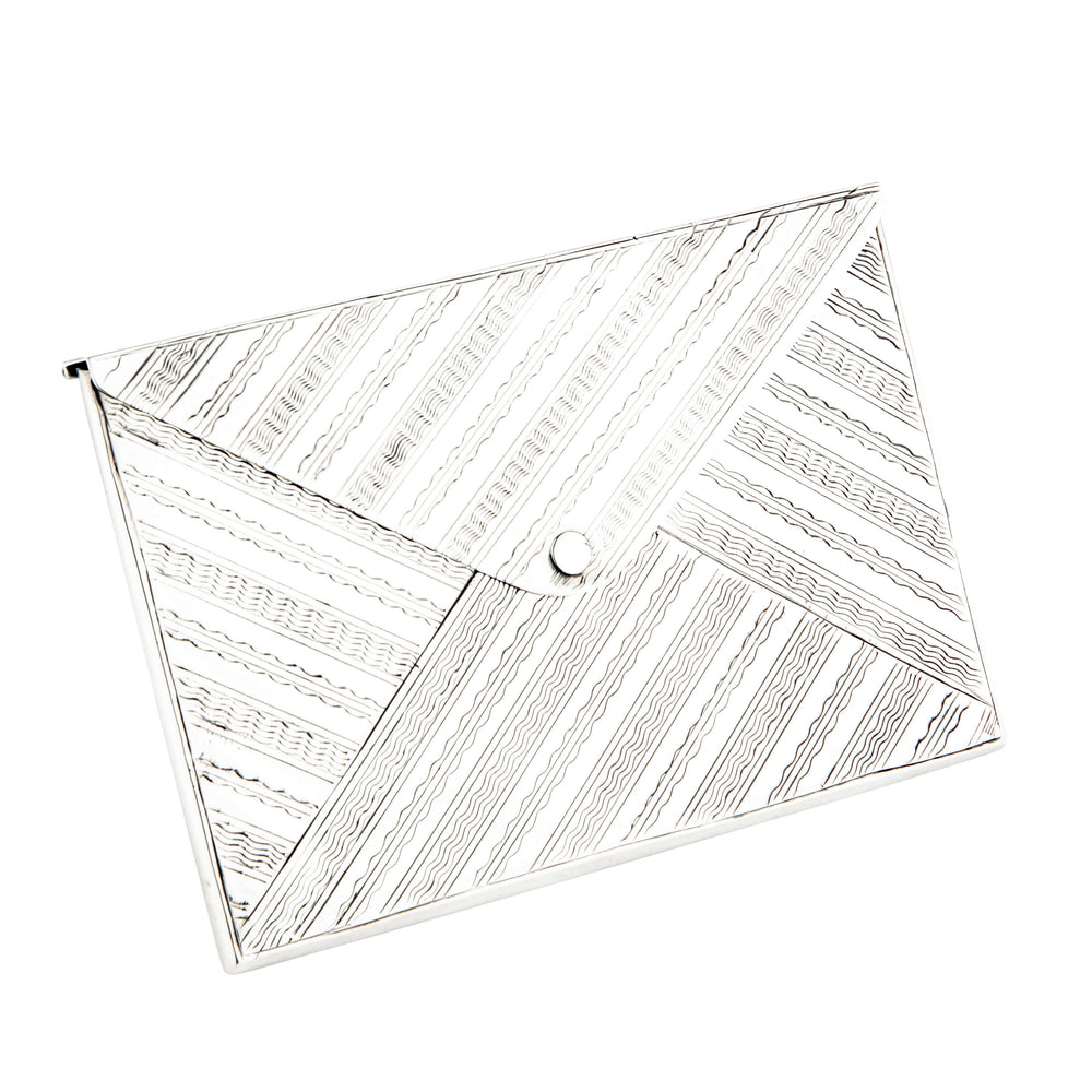 Sterling Silver Patterned Card Case-Silverware-Walker & Hall
