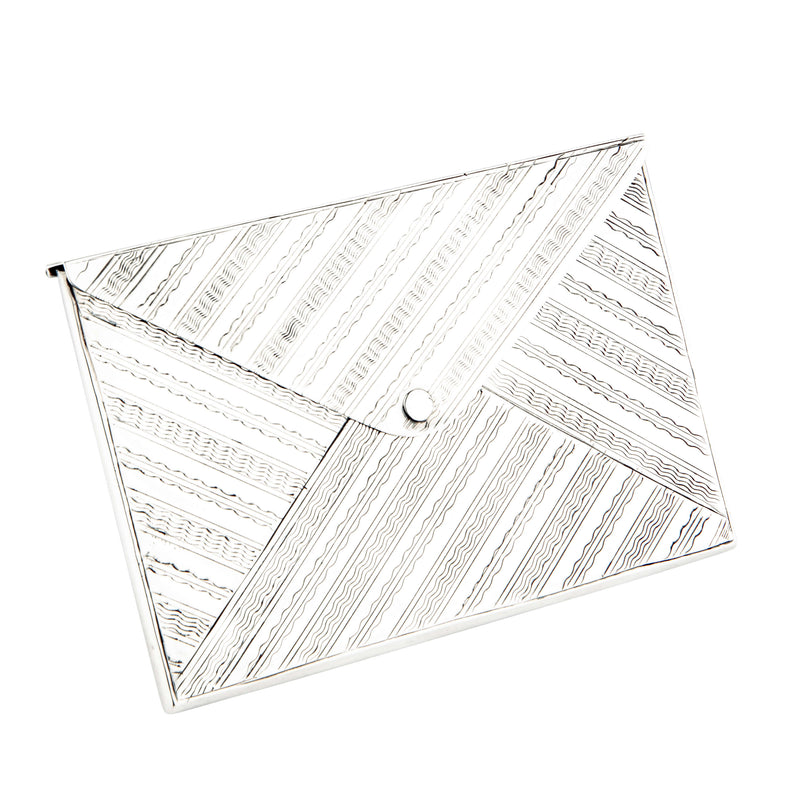 Sterling Silver Patterned Card Case-Silverware-Walker & Hall