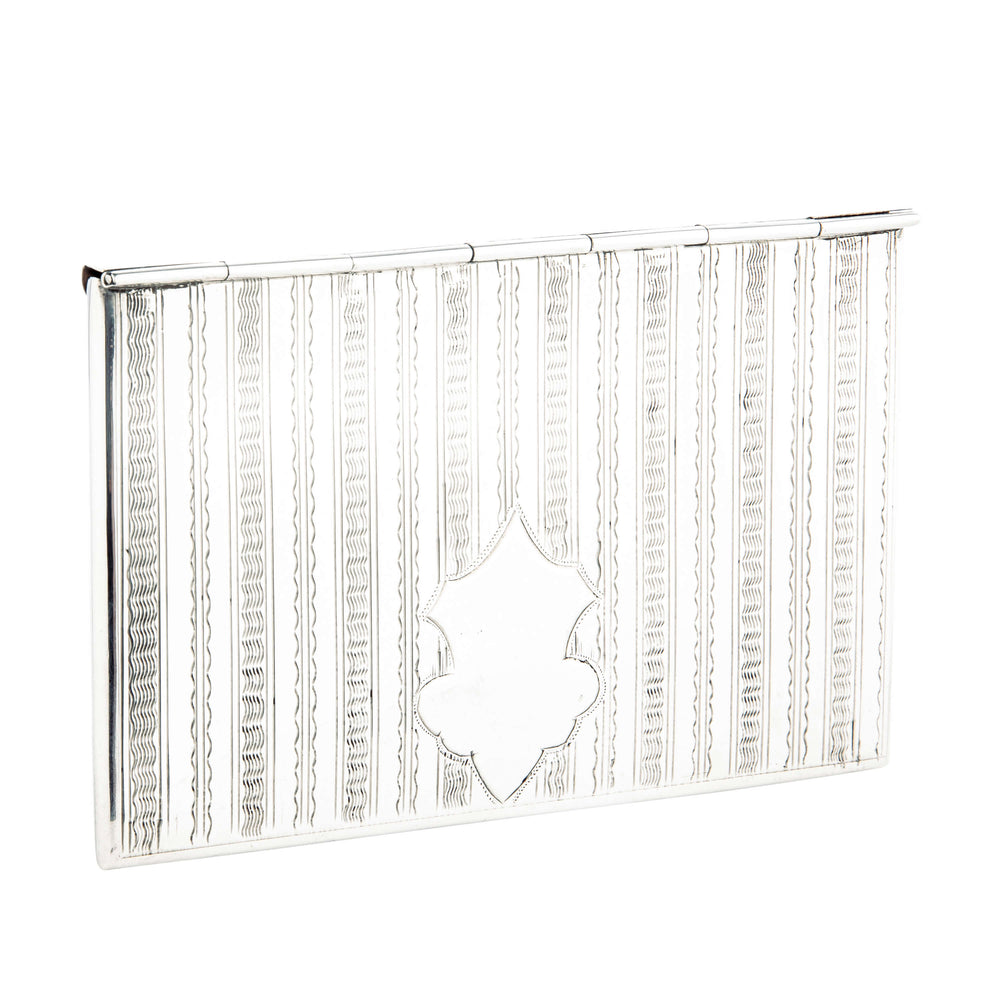 Sterling Silver Patterned Card Case-Silverware-Walker & Hall