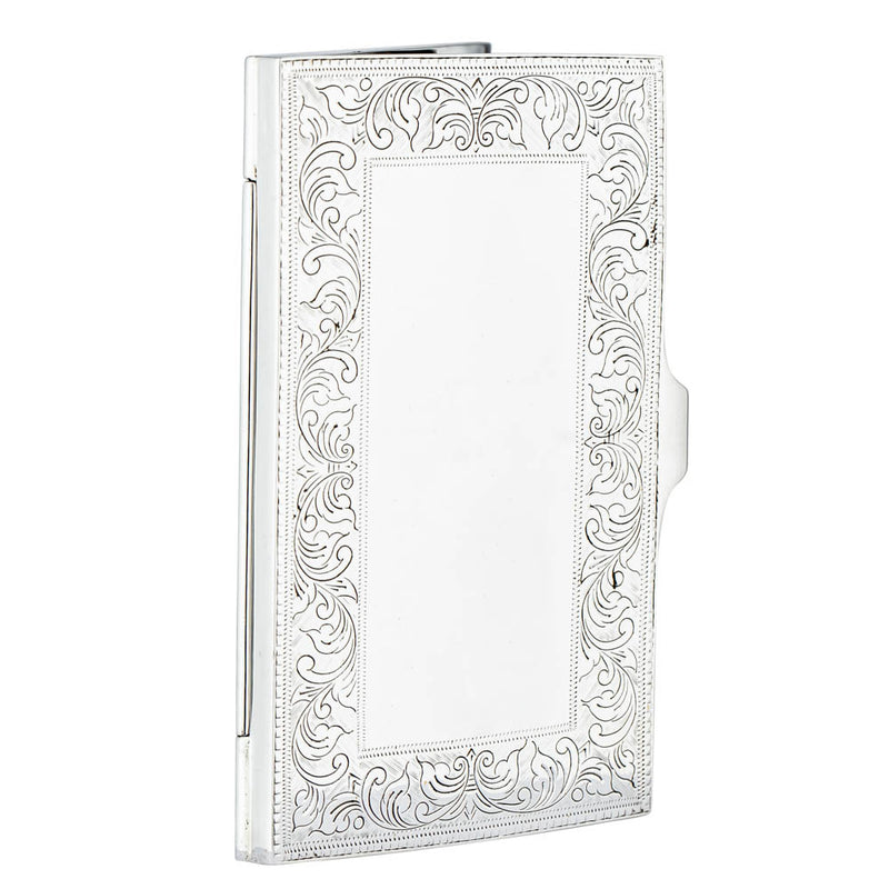 Sterling Silver Patterned Card Case-Silverware-Walker & Hall