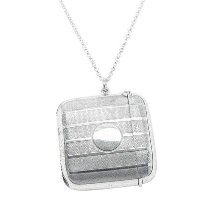 Vintage Sterling Silver Vesta Case with Chain-Vesta Case-Walker & Hall