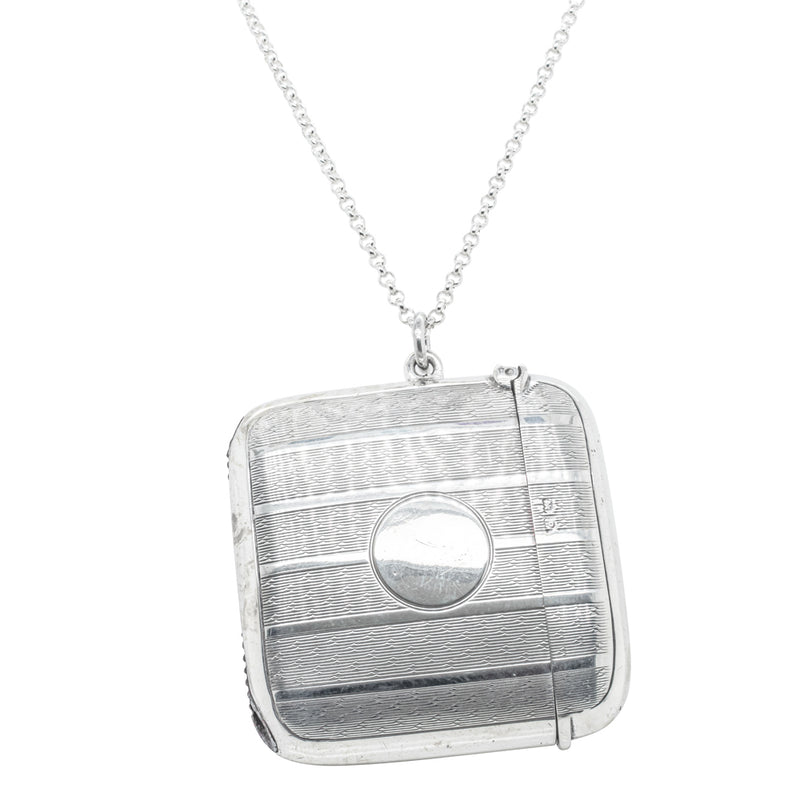 Vintage Sterling Silver Vesta Case with Chain-Vesta Case-Walker & Hall