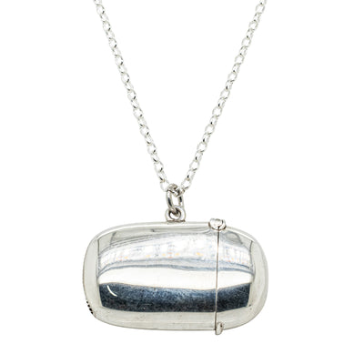 Vintage Sterling Silver Vesta Case with Chain-Vesta Case-Walker & Hall