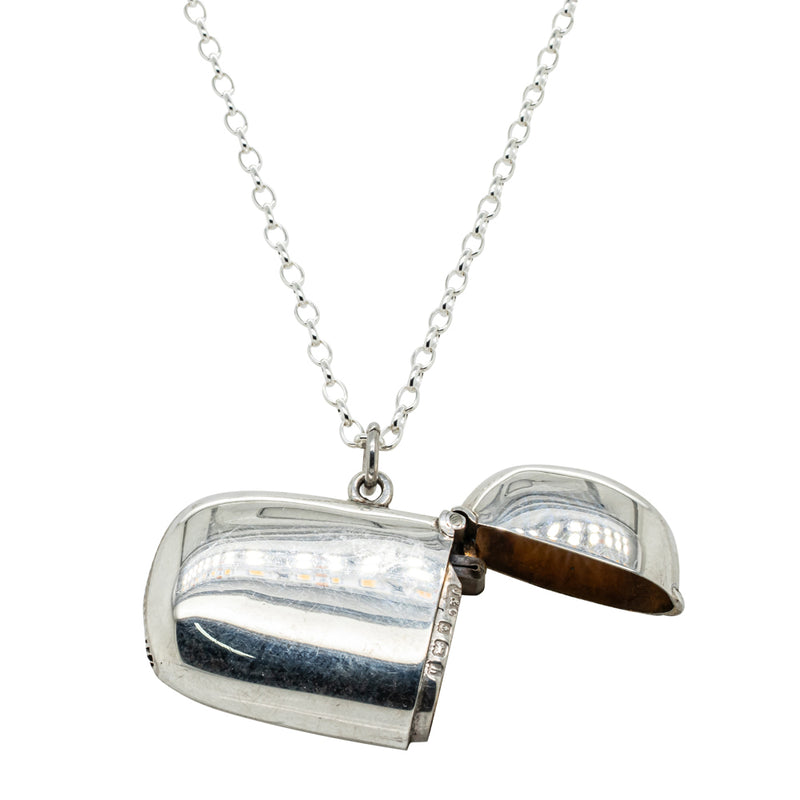 Vintage Sterling Silver Vesta Case with Chain-Vesta Case-Walker & Hall