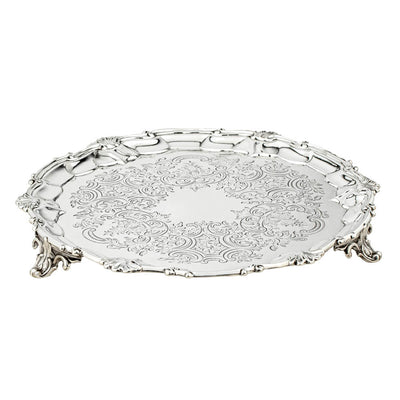 Sterling Silver Engraved Salver-Silverware-Walker & Hall