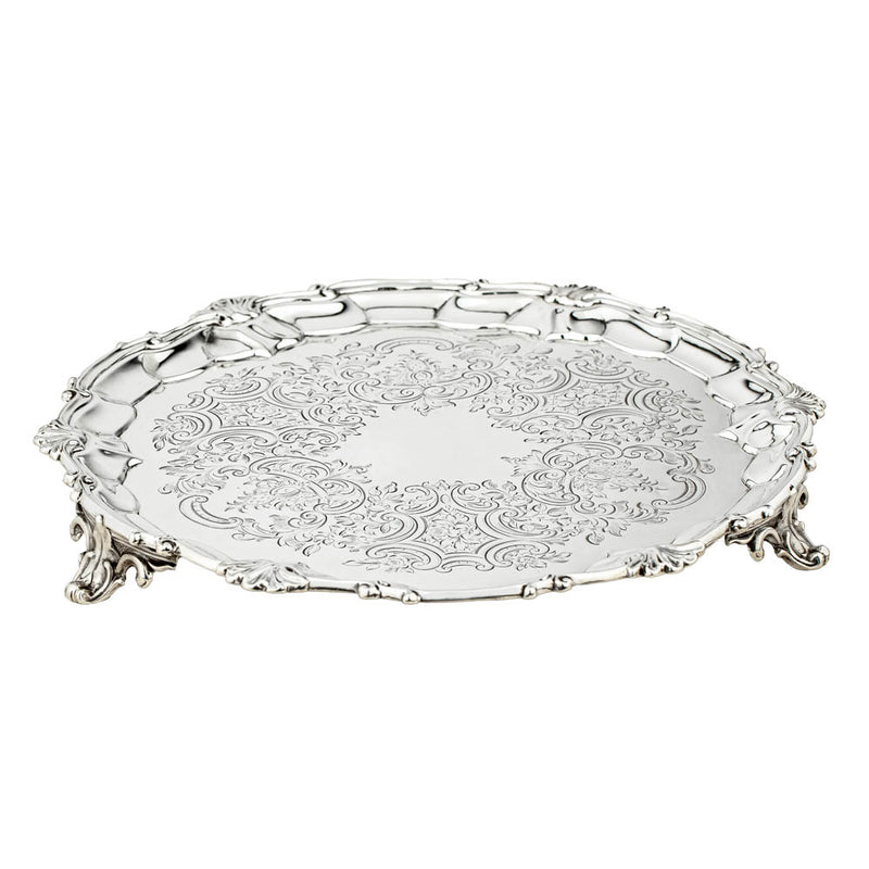Sterling Silver Engraved Salver-Silverware-Walker & Hall