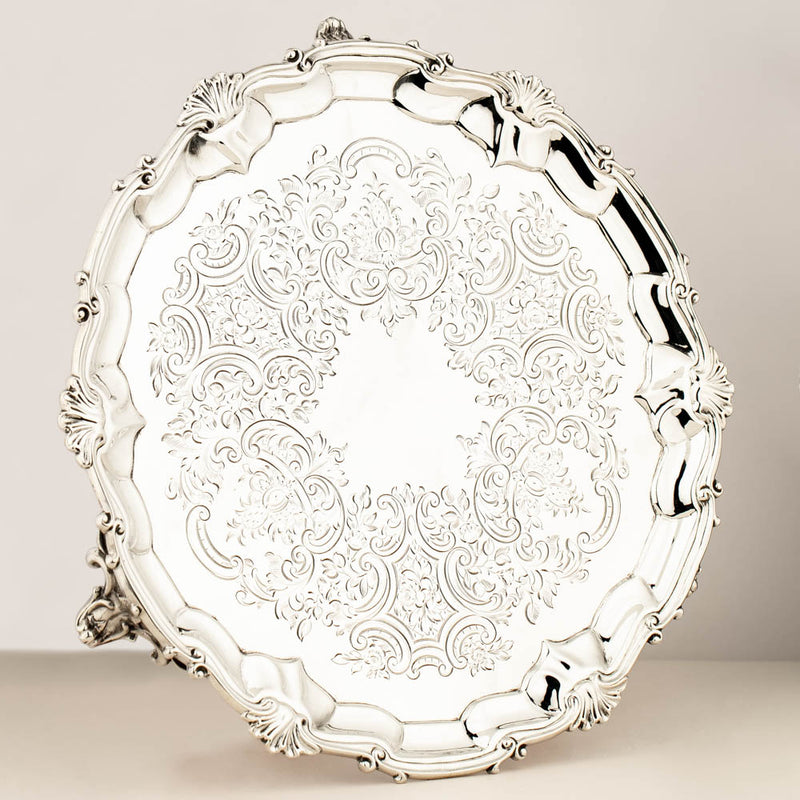 Sterling Silver Engraved Salver-Silverware-Walker & Hall