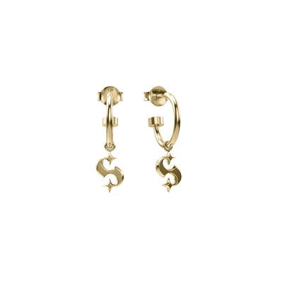 Stolen Girlfriends Club Hidden Hearts Anchor Earrings - Gold Plated - Earrings - Walker & Hall