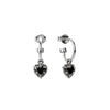 Stolen Girlfriends Club Dahlias Heart Anchor Earrings - Silver & Onyx - Earrings - Walker & Hall