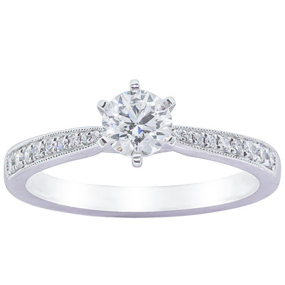 18ct White Gold .50ct Diamond Zenith Ring-Ring-Walker & Hall