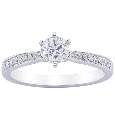 18ct White Gold .50ct Diamond Zenith Ring-Ring-Walker & Hall