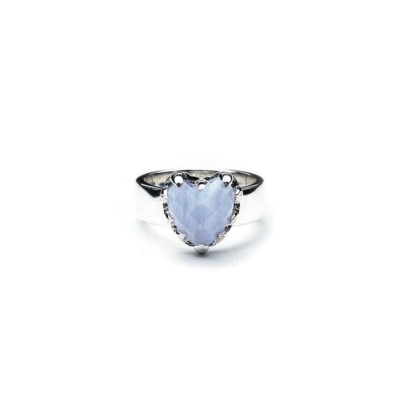 Stolen Girlfriends Club Love Claw Ring - Sterling Silver & Blue Lace Agate-Ring-Walker & Hall