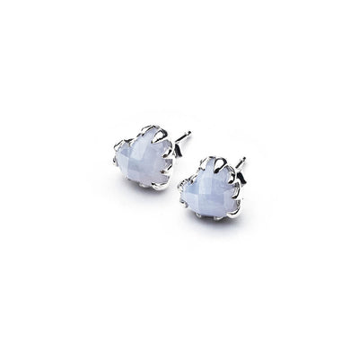 Stolen Girlfriends Club Love Claw Earrings - Sterling Silver & Blue Lace Agate-Earrings-Walker & Hall