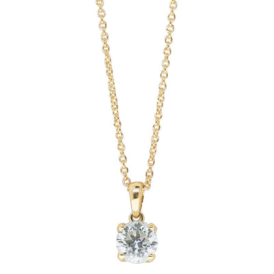 18ct Yellow Gold 1.00ct Diamond Blossom Pendant-Necklace-Walker & Hall