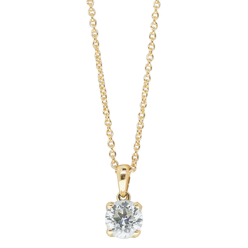 18ct Yellow Gold 1.00ct Diamond Blossom Pendant-Necklace-Walker & Hall