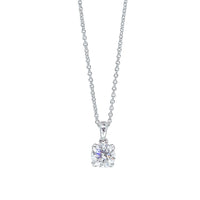 18ct White Gold 1.01ct Diamond Blossom Pendant-Necklace-Walker & Hall
