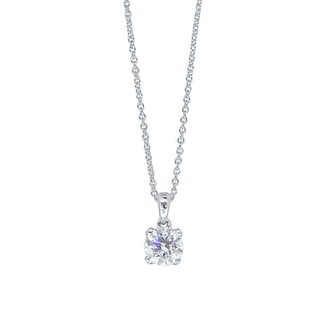 18ct White Gold 1.01ct Diamond Blossom Pendant-Necklace-Walker & Hall