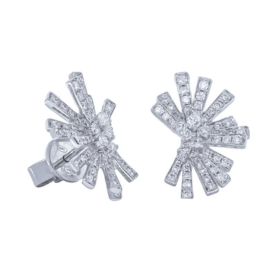 18ct White Gold .67ct Diamond Asteroid Earrings-Earrings-Walker & Hall