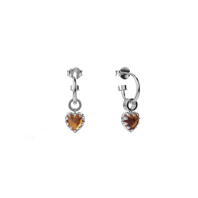 Stolen Girlfriends Club Love Anchor Earrings - Sterling Silver & Citrine-Earrings-Walker & Hall
