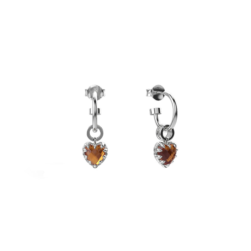 Stolen Girlfriends Club Love Anchor Earrings - Sterling Silver & Citrine-Earrings-Walker & Hall