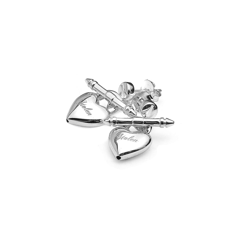 Stolen Girlfriends Club Love Locket Fob Earrings - Sterling Silver-Earrings-Walker & Hall