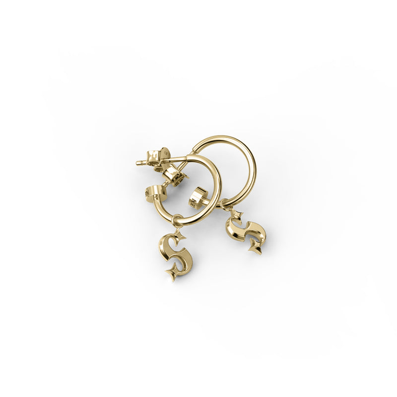 Stolen Girlfriends Club Hidden Hearts Anchor Earrings - Gold Plated - Earrings - Walker & Hall