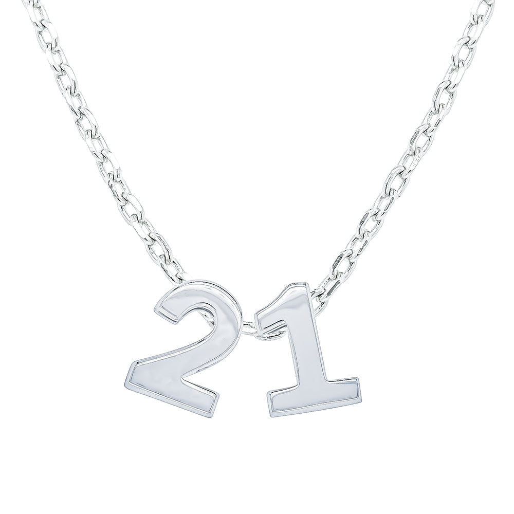 Sterling Silver Noted Number-Necklace-Walker & Hall