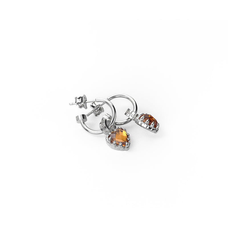 Stolen Girlfriends Club Love Anchor Earrings - Sterling Silver & Citrine-Earrings-Walker & Hall