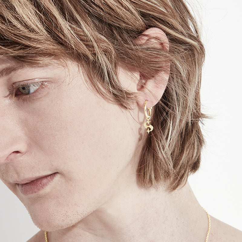 Stolen Girlfriends Club Hidden Hearts Anchor Earrings - Gold Plated - Earrings - Walker & Hall