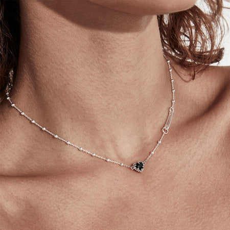 Stolen Girlfriends Club Dahlias Heart Necklace - Sterling Silver - Necklace - Walker & Hall