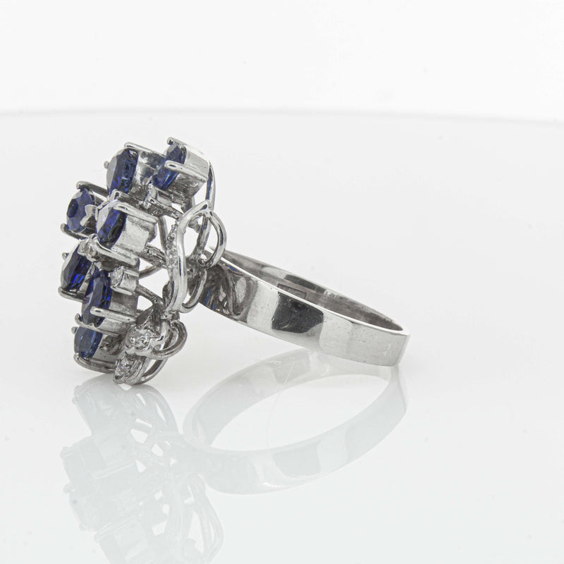 Deja Vu Silver/Palladium/Gold Sapphire & Diamond Ring - Ring - Walker & Hall