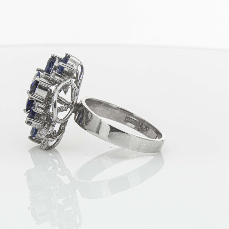 Deja Vu Silver/Palladium/Gold Sapphire & Diamond Ring - Ring - Walker & Hall