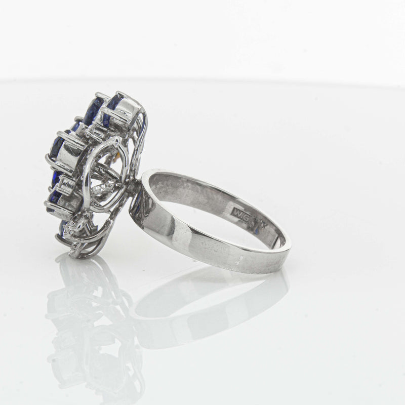 Deja Vu Silver/Palladium/Gold Sapphire & Diamond Ring - Ring - Walker & Hall