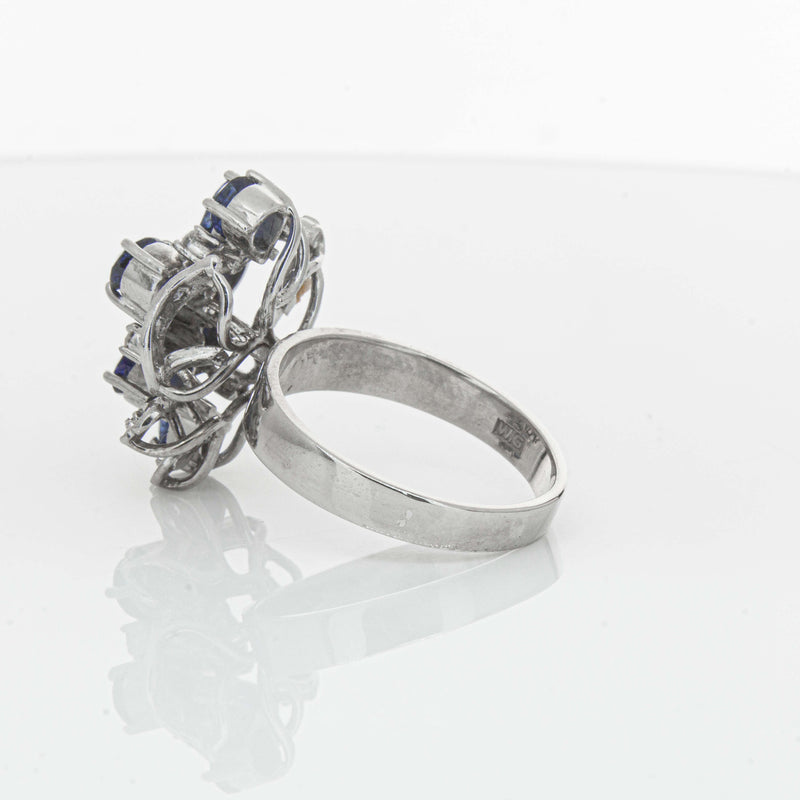 Deja Vu Silver/Palladium/Gold Sapphire & Diamond Ring - Ring - Walker & Hall