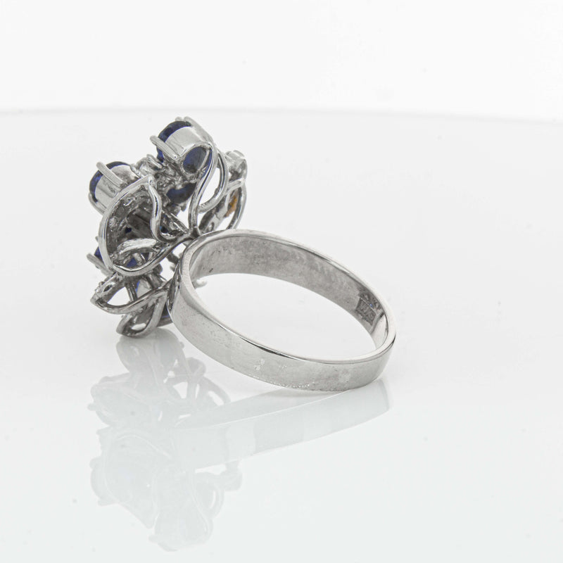 Deja Vu Silver/Palladium/Gold Sapphire & Diamond Ring - Ring - Walker & Hall