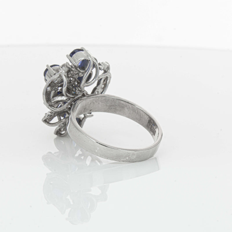 Deja Vu Silver/Palladium/Gold Sapphire & Diamond Ring - Ring - Walker & Hall