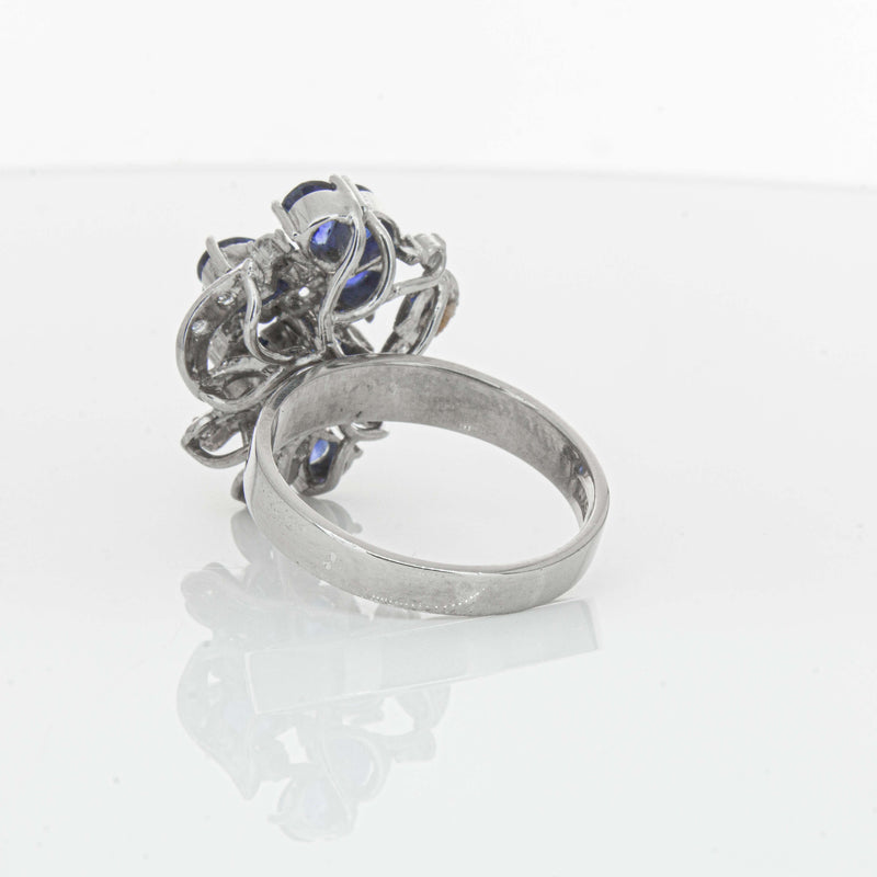Deja Vu Silver/Palladium/Gold Sapphire & Diamond Ring - Ring - Walker & Hall