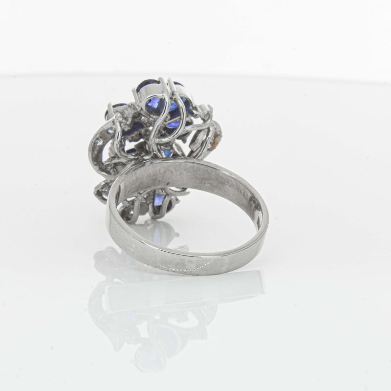 Deja Vu Silver/Palladium/Gold Sapphire & Diamond Ring - Ring - Walker & Hall