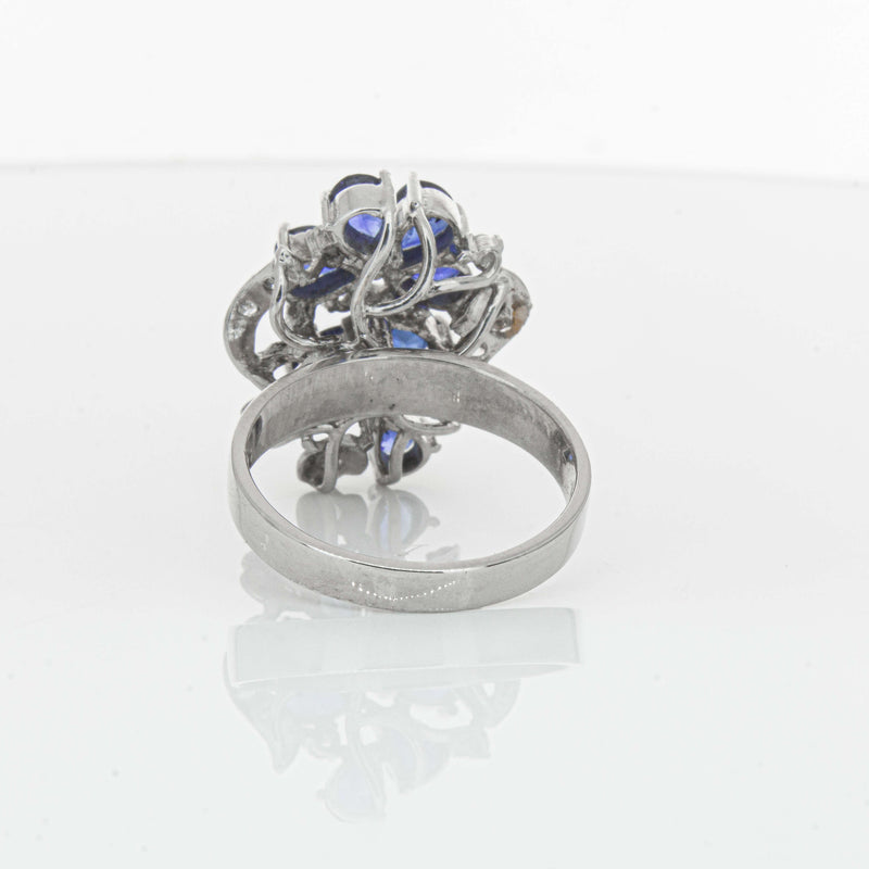 Deja Vu Silver/Palladium/Gold Sapphire & Diamond Ring - Ring - Walker & Hall