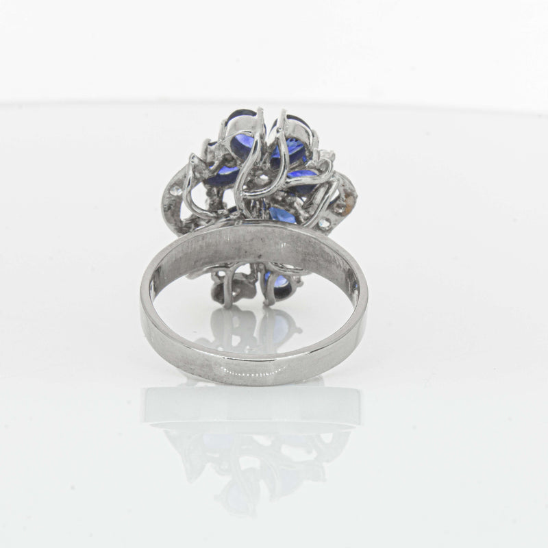 Deja Vu Silver/Palladium/Gold Sapphire & Diamond Ring - Ring - Walker & Hall