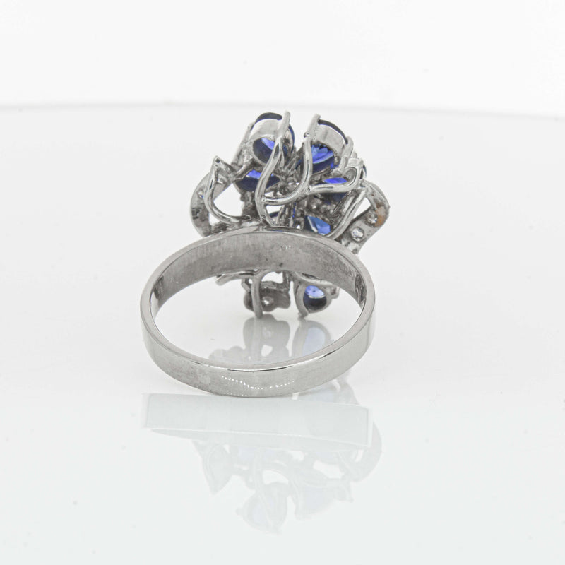 Deja Vu Silver/Palladium/Gold Sapphire & Diamond Ring - Ring - Walker & Hall